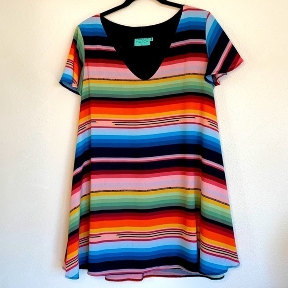 Judith Marsh Serape Striped Dress, Multi, size S